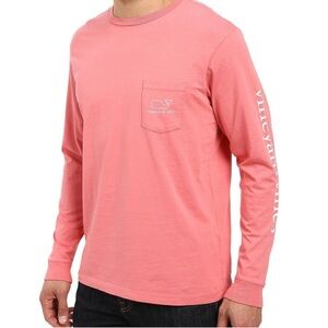 Vineyard Vines Men's Coral Long Sleeve Tee